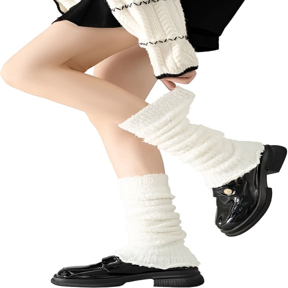 TELOLY Womens Leg Warmers Fuzzy Leg Warmer Winter Kawaii Furry Ruffle Ankle Warmer Sock Fluffy Girls Clothes
