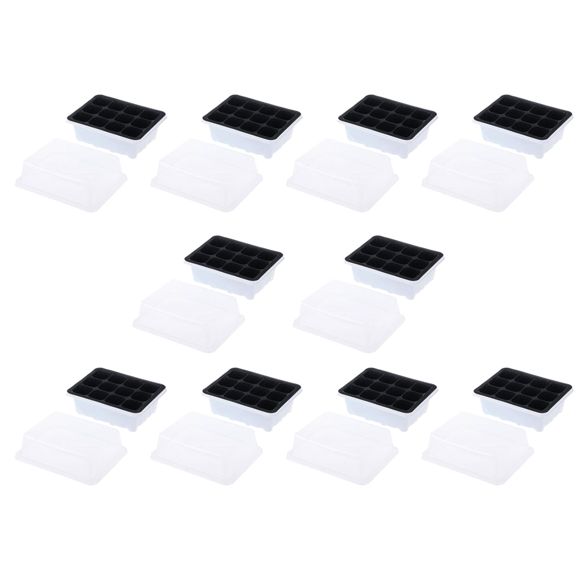 Clispeed  White Sprouter Trays 10Pack for Planting with Heat Preservation and Transparent Lid