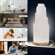 Himalayan Glow Natural Selenite Lamp (5-7 lbs), 100% Natural Selenite Crystal, Hand Carved