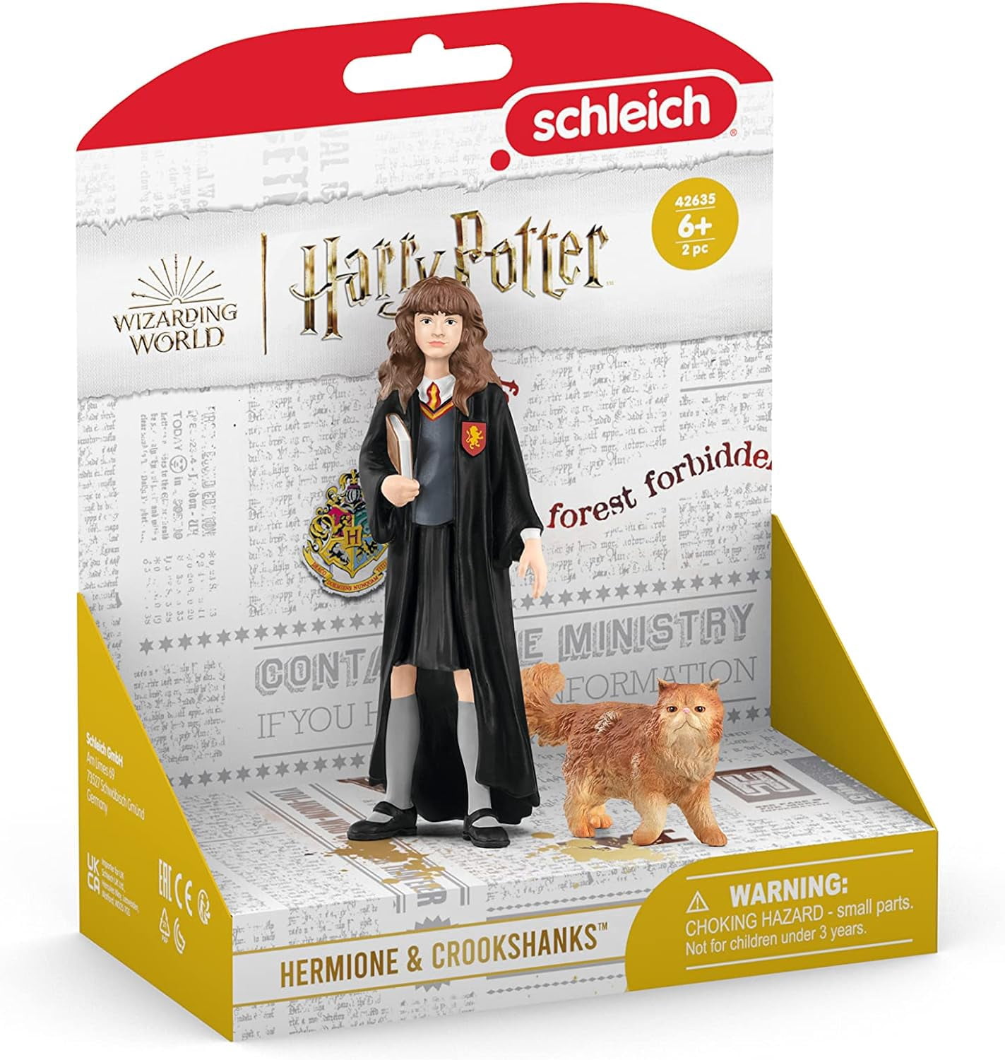 Schleich Harry Potter - 2PC Hermonie and Crookshanks Cat Figurine Toy Set- Wizarding World Collectible Figures for Kids and Adults Ages 6+ | 42635