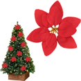 thumbnail image 6 of 12Pcs Red Glitter Poinsettia Picks, Christmas Poinsettia Artificial Flowers with Bendable Wired Stem, 8.46in Xmas Tree Ornaments for Classic Holiday & Party Decor, 6 of 6