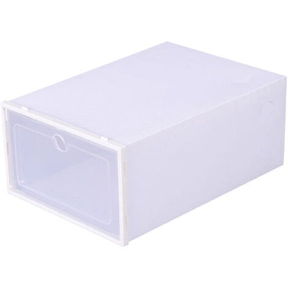 Shoe box, shoe storage box with clasp, transparent plastic, large white with round holes Quantity: 1