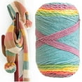 thumbnail image 2 of 2 Pack 100g Rainbow Cotton Yarn Segment Dyeing 5 Strands of Milk Cotton Line DIY Knitting Crochet Sweater Scarf Blanket Cake Yarn, 2 of 9
