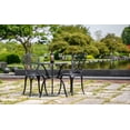 thumbnail image 3 of Withniture 3pcs Outdoor Bistro Set, Cast Aluminum Patio Dining Table and Chairs with 2" Umbrella Hole，for Front Porch, Garden Black, 3 of 13