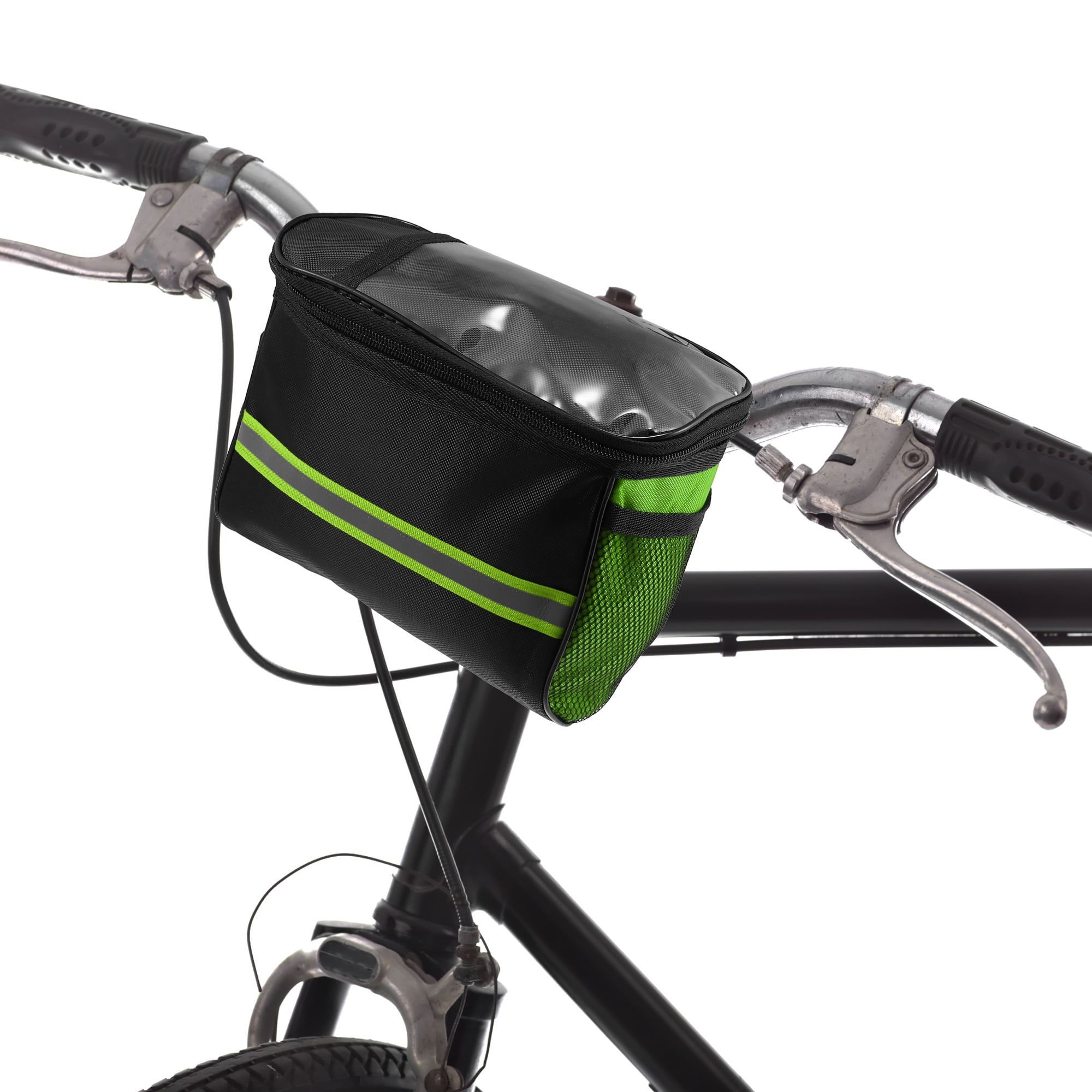 Unique Bargains 5L Capacity Bike Handlebar Bag with 7 Inch Touch Screen Holder Green