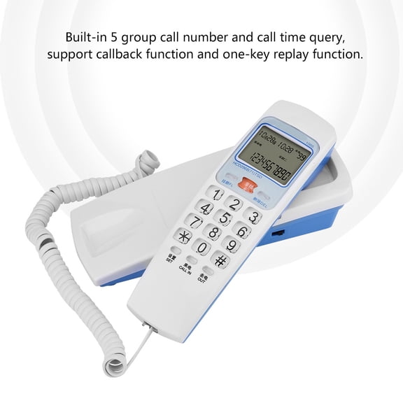 ANGGREK telephone landline,Zaqw Corded Telephone with Crystal Button, FSK/DTMF Caller ID Telephone Corded Phone Desk Put Landline Fashion Extension Telephone