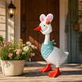 thumbnail image 7 of AZXY Easter Porch Goose Outfit, Plush Fuzzy Bunny Ear Hat with Carrot Decoration Set,Goose Costume for 23 Inch Cement Plastic Lawn Goose Statue, Easter Spring Decor, Outdoor Yard Garden Home Decor, 7 of 7