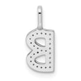 thumbnail image 5 of Auriga 14k White Gold Diamond Letter B Initial Pendant for Women(L- 15.49 mm, W- 6.54 mm), 5 of 6