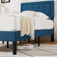 thumbnail image 6 of VECELO Twin Upholstered Platform Bed with Height Adjustable Tufted Button Headboard, Modern Bedroom Bed Frame, Blue, 6 of 9