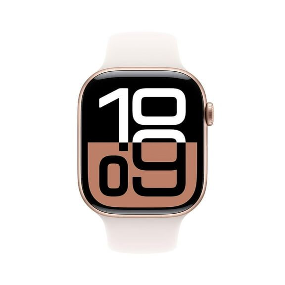 Apple Watch Series 10 GPS Smartwatch – 46mm Rose Gold Aluminum Case, Light Blush Sport Band (M/L) – Open Box