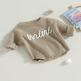 thumbnail image 3 of Nouveau-né Bébé Garçons Filles Pull Rompers Lettre Col Rond Manches Longues Tricot Combinaisons Automne Vêtements Bodysuits, 3 of 7
