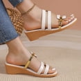 thumbnail image 5 of Tawop Women Shoes Sandals for Women Casual Beach Summer Hollow Out Sandals White 5.5, 5 of 7