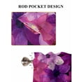thumbnail image 6 of Watercolor Flowers 2 Panel Kitchen Curtains for Small Windows, Spring Floral Vintage Pink Purple Bathroom Tier Curtain, Short Window Treatment for Bedroom/Living Room 55"x24", 6 of 6