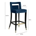 thumbnail image 2 of TOV Furniture Hart Navy Velvet Counter Stool with Gold Tipped Legs, 2 of 6