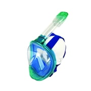 Reef Glider Full Face Mask by ECO, Hypoallergenic Silicone Mask Skirt with Polycarbonate Lens, Trans Emerald Frame with Trans Blue Silicone Skirt
