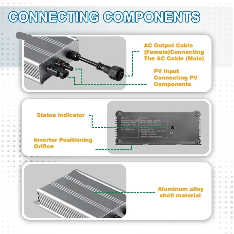Solar Grid Tie Micro Wechselrichter – MPPT, 180-7 Produktbild-Vorschau 2
