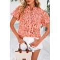 thumbnail image 2 of Blusa MASCOMODA de chifón floral bohemio de manga corta para mujer, 2 of 7
