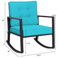 thumbnail image 2 of Pemberly Row 2 Pcs Rattan Outdoor Patio Rocking Chair with Cushion in Turquoise, 2 of 9