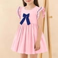 thumbnail image 2 of Auroural Girls Dresses Size 7 Girls' Dresses Children's Skirts Children's Bow Princess Dresses Girls' Flying Sleeve Dresses 7-8 Years, 2 of 7