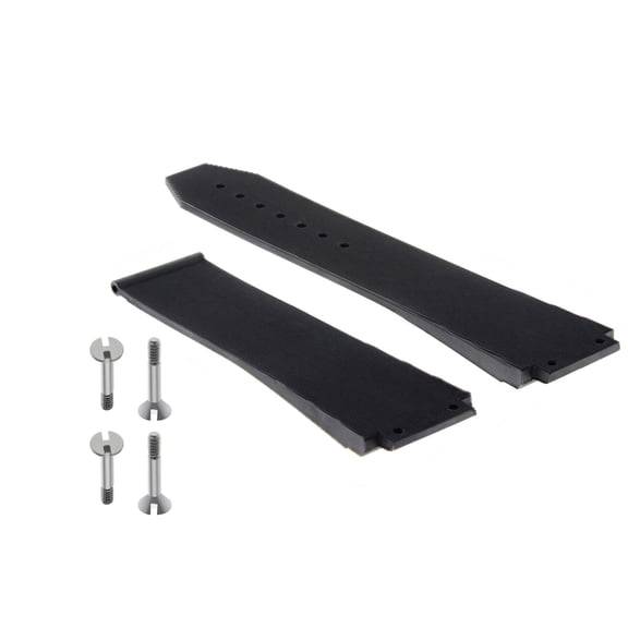 25MM RUBBER STRAP BAND DEPLOYMENT CLASP FOR HUBLOT H BIG BANG BLACK   4 SCREW
