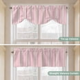 thumbnail image 5 of Pink Striped Tie Up Valance Curtains for Windows, Kitchen Curtains Window Treatments, Modern Simple Farmhouse Beige Vintage Short Window Shades Valances for Bedroom Bathroom Cafe 42"x18", 5 of 8