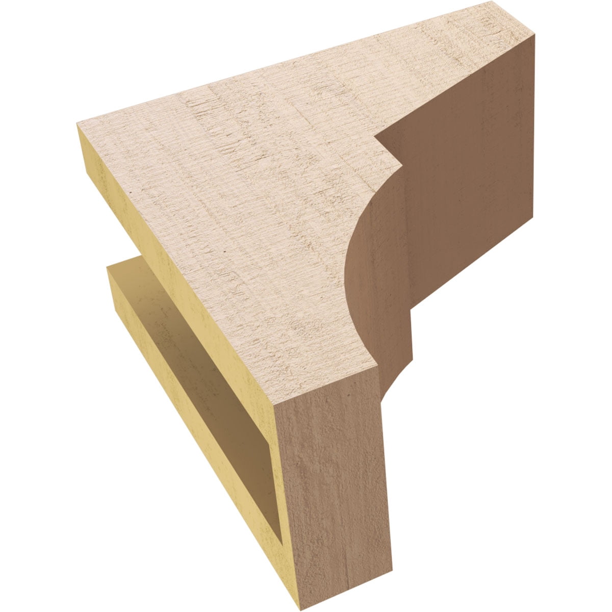 4"W x 8"D x 8"H Classic Monterey Rough Cedar Woodgrain TimberThane Corbel, Primed Tan