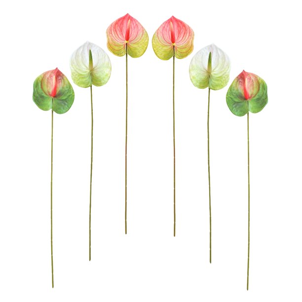 WEUVEB 6Ud Ramo De Flores Artificiales Anthurium Para Ambiente Sofisticado Y Fotos Memorables