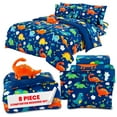 thumbnail image 1 of Sapphire Home 8 Piece Dinosaur Queen Bedding Set for Boys Bed in a Bag Kids Comforter Set with Bed Sheets Pillow Case Toy Pillow Toddler Bedroom Kit Dinosaur Room Decor for Boys Queen Size, 1 of 5