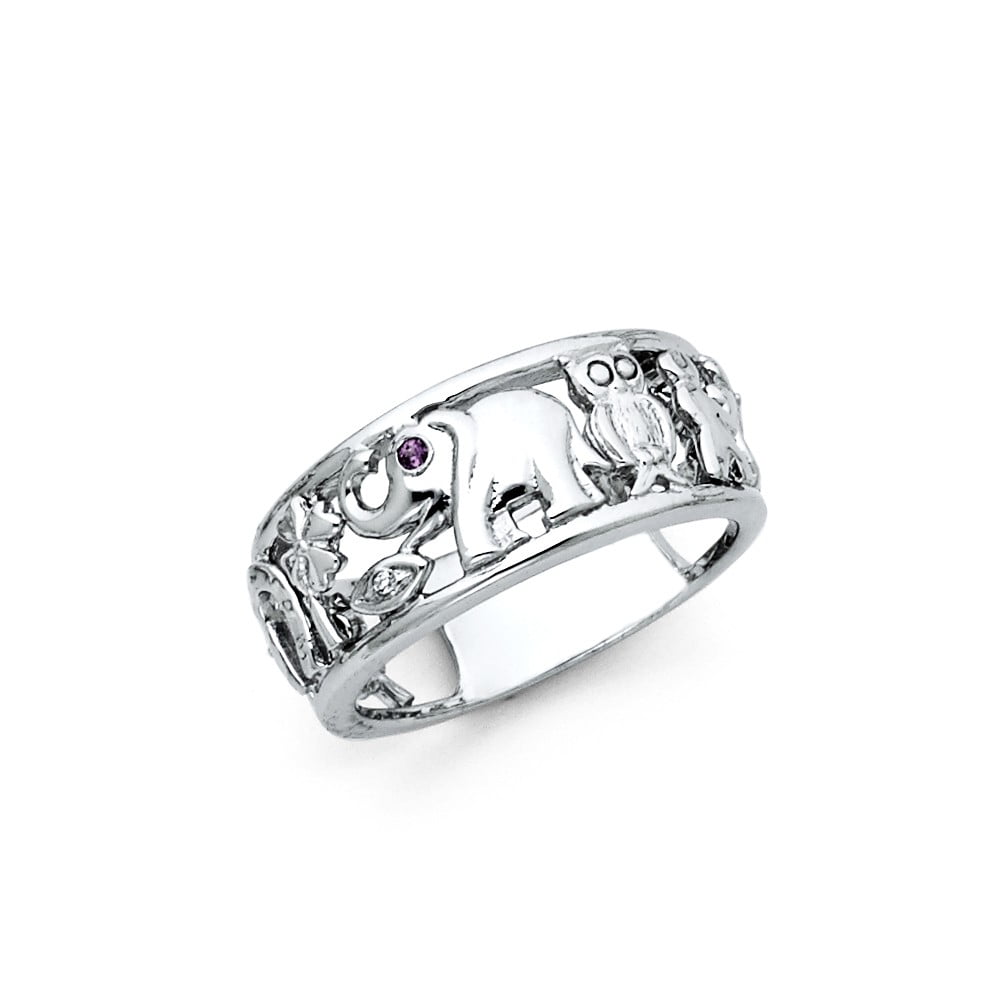 FB Jewels 925 Sterling Silver Womens Round Cubic Zirconia CZ Infinity Ring Size 8