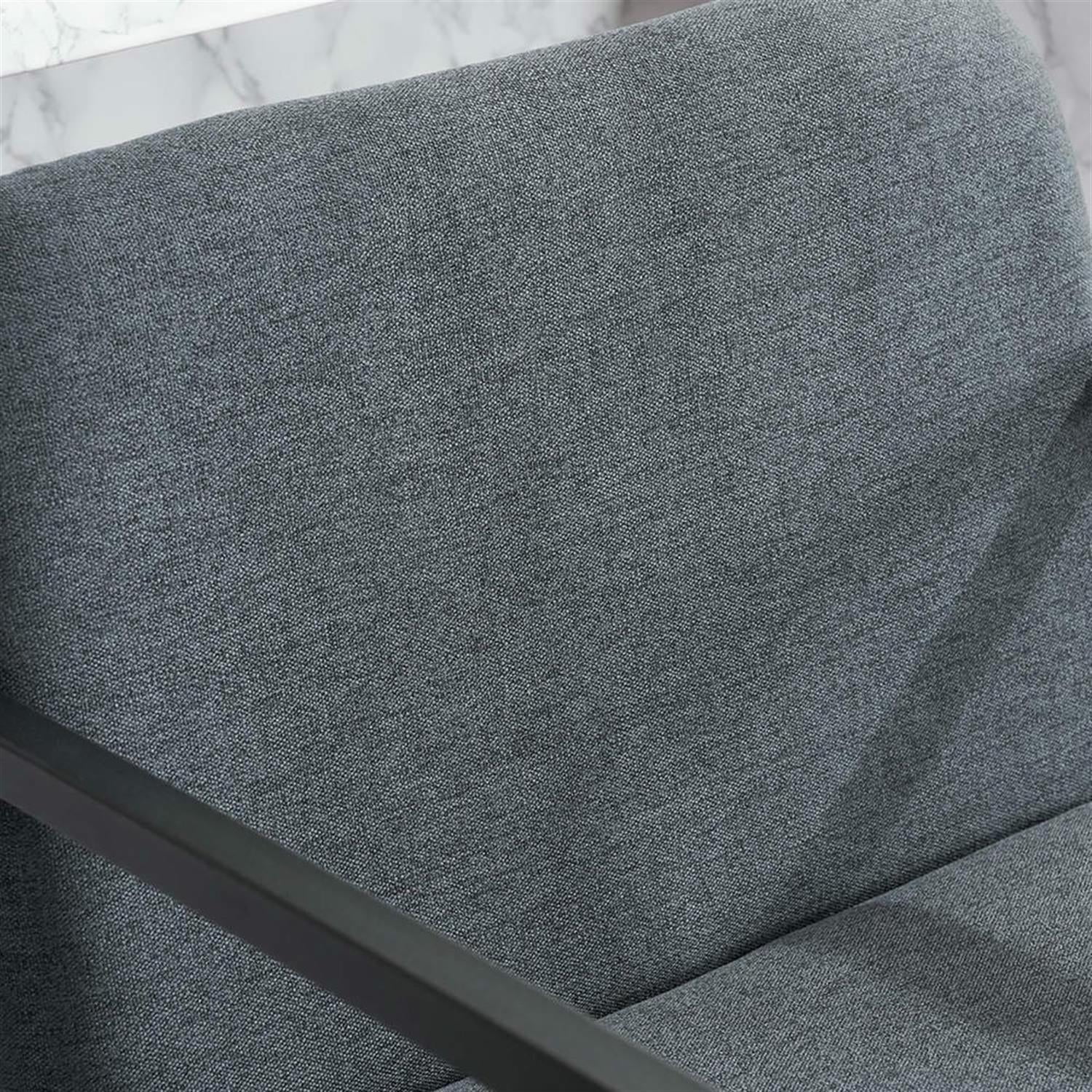 Demi Bonn 35" Counter Height Bar Stools Set of 2, Upholstered Barstools with Back, Armrests, Kitchen Island Countertop Chairs for Dining Room, Gray