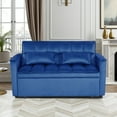 thumbnail image 2 of BSHTI 54" Fold out Sleeper Sofa Bed,Convertible Twin-Size Bed,With 3 Angles Adjustable Backres,Velvet Upholstery,Easy Assembly, Blue, 2 of 15