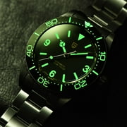 PAGANI DESIGN Automatic Mens Watches 40mm Vintage Stainless Steel Waterproof Mechanical Wrist Watches for Men NH35, Sapphire Dial Glass with AR Coating