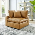 thumbnail image 1 of Modway Commix Down Filled Overstuffed Vegan Leather Corner Chair, Tan, 1 of 7