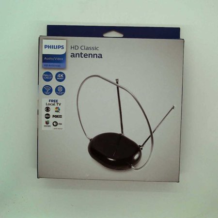 Philips Traditional High Definition Passive Rabbit Ear Television Antenna, Black (New Open Box)