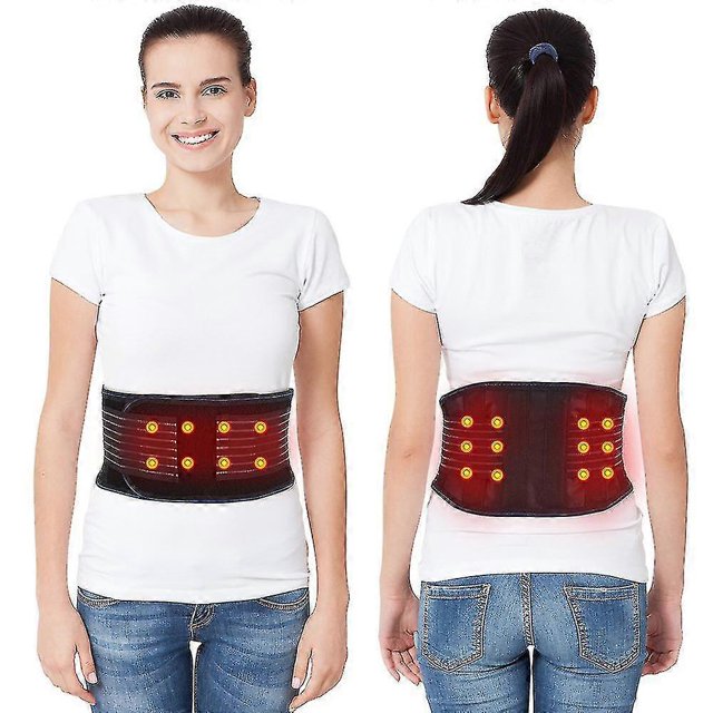 Almohadilla térmica para masaje de espalda - Cinturón calefactable - Alivio del dolor abdominal y de espalda, columna lumbar, estómago y artritis (xl) Xxq-amy48