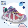 thumbnail image 3 of TSUKIHOSHI RAINBOW Kids Shoes - Strap-Closure Machine-Washable Kids Sneakers with Wide Toe Box and Slip-Resistant, Non-Marking Outsoles, Silver/Lavender -13.5 Little Kid 4-8 Years, 3 of 6