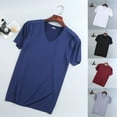 thumbnail image 4 of Fule Men Casual Gym Muscle Tops Big V-Neck Short Sleeve Bodybuilding Sport Fitness, 4 of 9