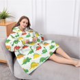 thumbnail image 5 of Oversized Wearable Blanket Hoodie,Colorful Dinosaur Repeat Pattern Sherpa Blanket Hoodie with Super Pockets,Super Warm Fuzzy Pullover for Women & Men, 5 of 6