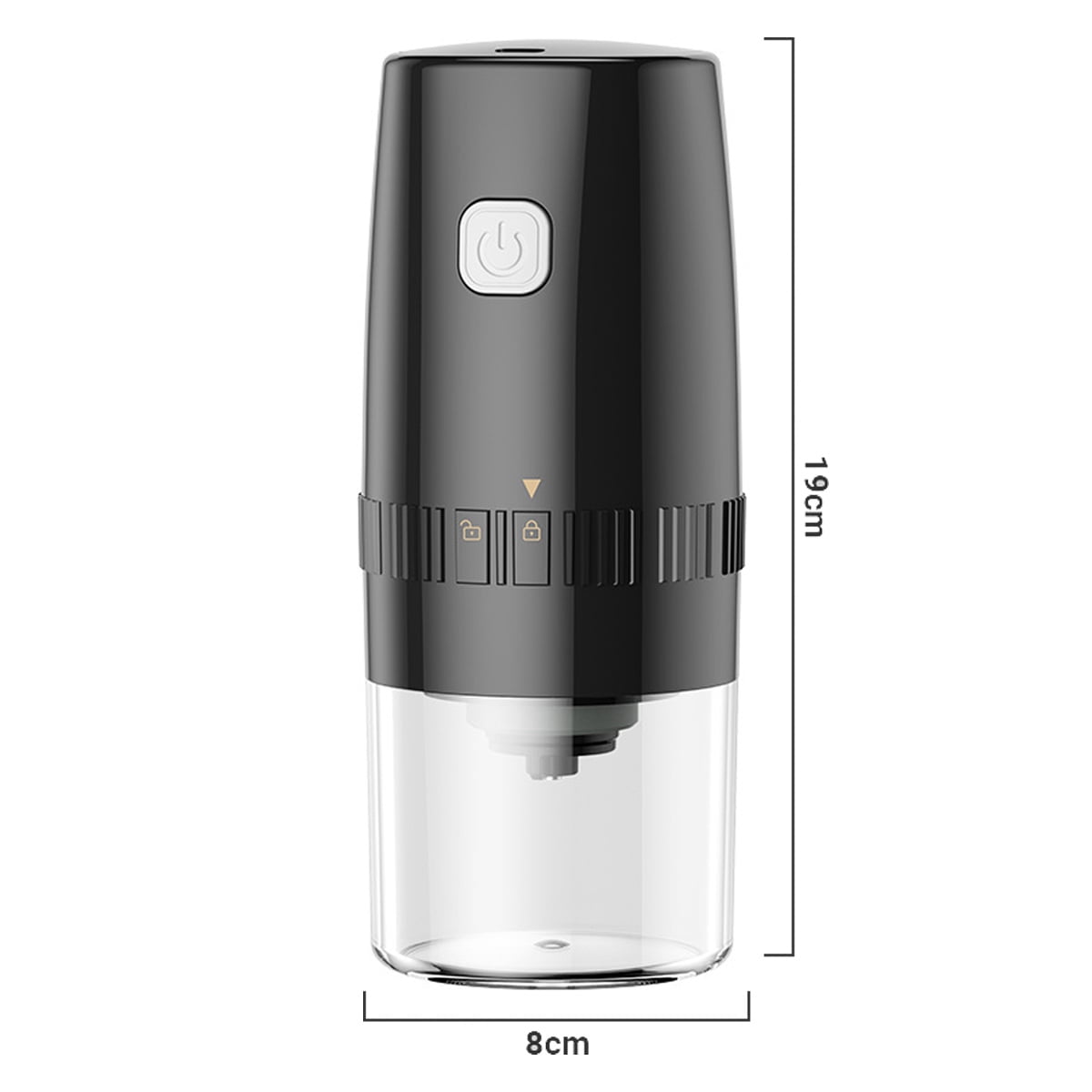 Portable Electric Burr Coffee Grinder, Small Automatic Ceramic Conical Spice Grinder, Slow Coffee Bean Grinder with Setting - black