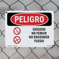 thumbnail image 4 of Oxygen No Smoking No Open Flames Spanish OSHA Danger Aluminum Sign 24 Inch x 18 Inch - 10 Pack, 4 of 8