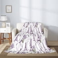 thumbnail image 2 of Rateoe Lavender Flowers Pattern Flannel Throw Blanket, Ultra-soft Blanket for Bed, Couch, Car, Hypoallergenic Anti-pilling blanket-50"x40"(Vertical), 2 of 6