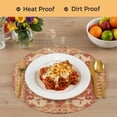 thumbnail image 4 of Orange Boho Round 15 Inch Placemats Set of 2, Geometric Antique Tribal Retro Ethnic HeatResistant Non Slip Place Mats for Dining Table, Wipeable Braided Kitchen Table Mats for Housewarming, 4 of 9