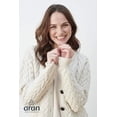 thumbnail image 2 of Aran Irish Cardigan Sweater for Women Made in Ireland Supersoft Merino Wool Lumber Jacket, 2 of 9