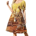 thumbnail image 2 of Basilica di Santa Maria in Venice Italy. Watercolor painting of Venice Sleeveless Dress summer dress women 2024 luxury dresses, 2 of 7