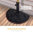 thumbnail image 4 of Outsunny 20lbs Half Round Patio Umbrella Base Outdoor Decorative Resin Parasol Stand Holder for Φ1.5", Φ1.9" Pole, Black, 4 of 9