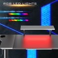 thumbnail image 2 of Bestier 55 inch Gaming Desk with LED Lights Grey, 2 of 7