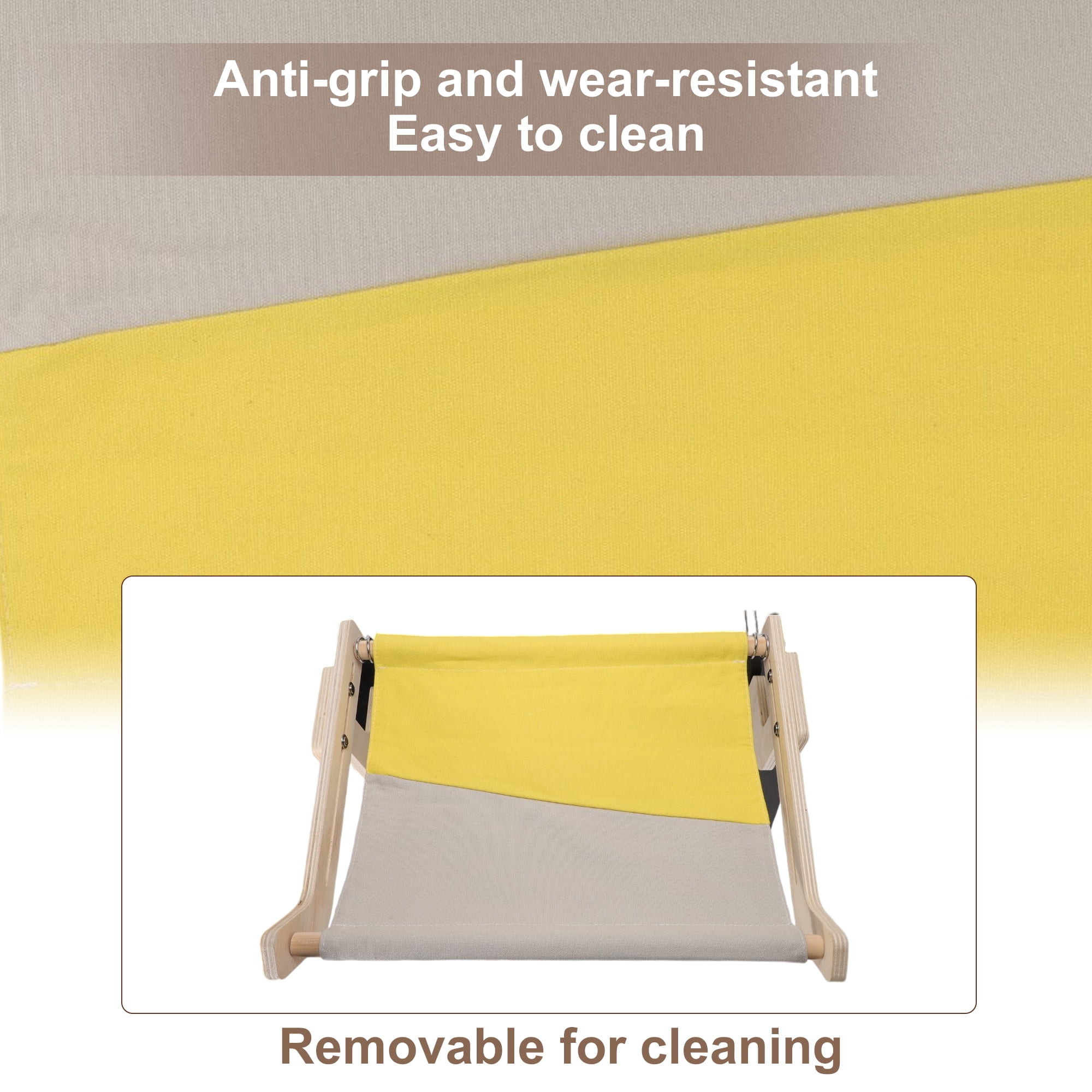 Unique Bargains Cat Window Perch Cat Hammock Yellow