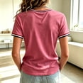 thumbnail image 5 of Women's 9/11 Never Forget Memorial V-Neck Short Sleeve T-Shirt American Flag Patriotic Remembrance Top Pink XL, 5 of 5