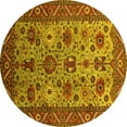 thumbnail image 1 of Ahgly Company Indoor Round Oriental Yellow Industrial Area Rugs, 5' Round, 1 of 4