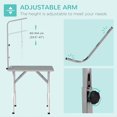 thumbnail image 3 of Foldable Pet Grooming Table for Dogs Cats with Adjustable Arm, Non-slip Surface, Grey, 3 of 6